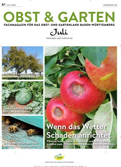 Titelbild der Ausgabe 7/2024 von Obst & Garten. Diese Zeitschrift und viele weitere Naturzeitschriften, Landwirtschaftszeitungen und Umweltmagazine als Abo oder epaper bei United Kiosk online kaufen.