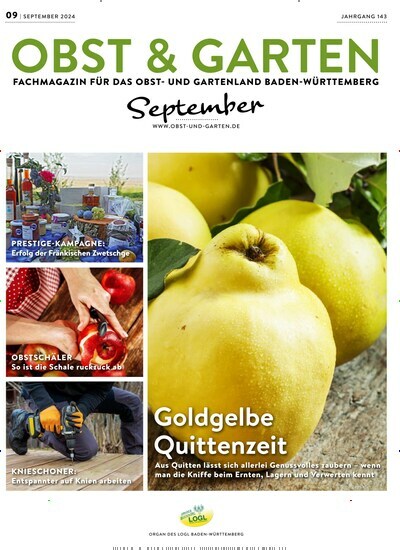 Titelbild der Ausgabe 9/2024 von Obst & Garten. Diese Zeitschrift und viele weitere Naturzeitschriften, Landwirtschaftszeitungen und Umweltmagazine als Abo oder epaper bei United Kiosk online kaufen.