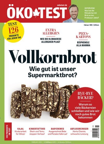 Titelbild der Ausgabe 2/2025 von ÖKO-TEST Magazin. Diese Zeitschrift und viele weitere Wirtschaftsmagazine und Politikmagazine als Abo oder epaper bei United Kiosk online kaufen.