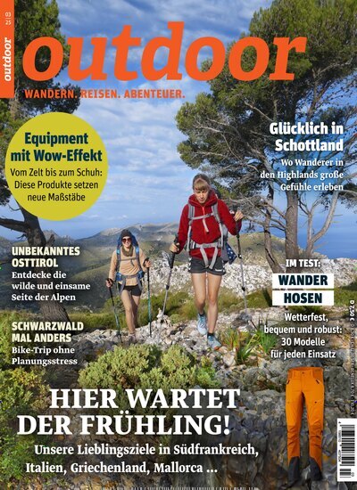 Titelbild der Ausgabe 3/2025 von Outdoor. Diese Zeitschrift und viele weitere Sportmagazine als Abo oder epaper bei United Kiosk online kaufen.