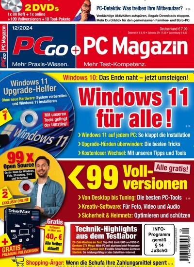 Titelbild der Ausgabe 12/2024 von PC Magazin. Diese Zeitschrift und viele weitere Computerzeitschriften, Tabletmagazine und Smartphonemagazine als Abo oder epaper bei United Kiosk online kaufen.