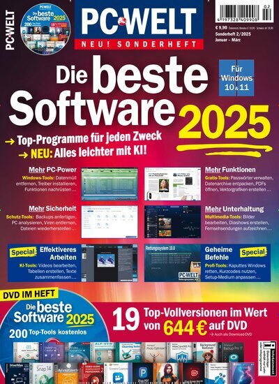 Titelbild der Ausgabe 2/2025 von PC Welt Sonderheft. Diese Zeitschrift und viele weitere Computerzeitschriften, Tabletmagazine und Smartphonemagazine als Abo oder epaper bei United Kiosk online kaufen.