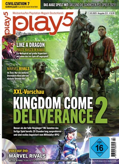 Titelbild der Ausgabe 3/2025 von Play5. Diese Zeitschrift und viele weitere Computerzeitschriften, Tabletmagazine und Smartphonemagazine als Abo oder epaper bei United Kiosk online kaufen.