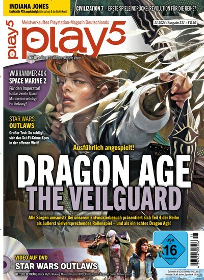 Titelbild der Ausgabe 11/2024 von Play5. Diese Zeitschrift und viele weitere Computerzeitschriften, Tabletmagazine und Smartphonemagazine als Abo oder epaper bei United Kiosk online kaufen.