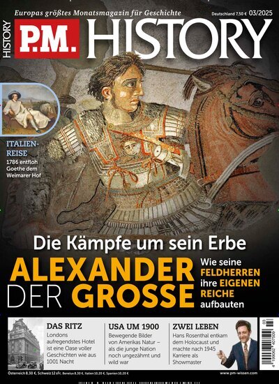 Titelbild der Ausgabe 3/2025 von PM History. Diese Zeitschrift und viele weitere Reisemagazine, Freizeitmagazine und Wissensmagazine als Abo oder epaper bei United Kiosk online kaufen.