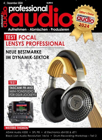 Titelbild der Ausgabe 4/2024 von professional audio. Diese Zeitschrift und viele weitere Audiomagazine, Filmmagazine und Fotozeitschriften als Abo oder epaper bei United Kiosk online kaufen.