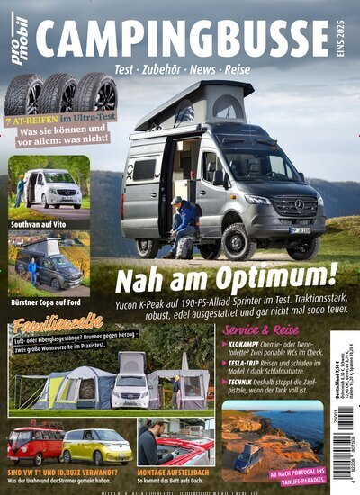 Titelbild der Ausgabe 1/2025 von promobil Campingbusse. Diese Zeitschrift und viele weitere Automagazine und Motorradzeitschriften als Abo oder epaper bei United Kiosk online kaufen.