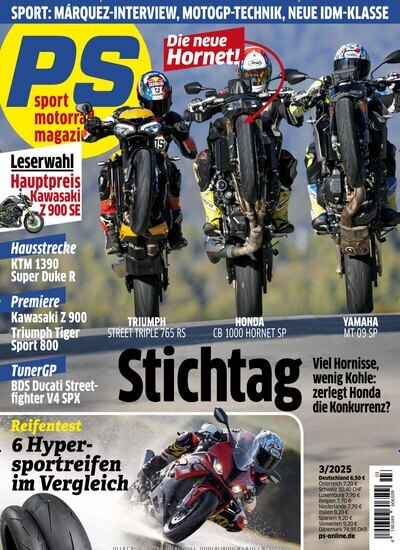 Titelbild der Ausgabe 3/2025 von PS. Diese Zeitschrift und viele weitere Automagazine und Motorradzeitschriften als Abo oder epaper bei United Kiosk online kaufen.