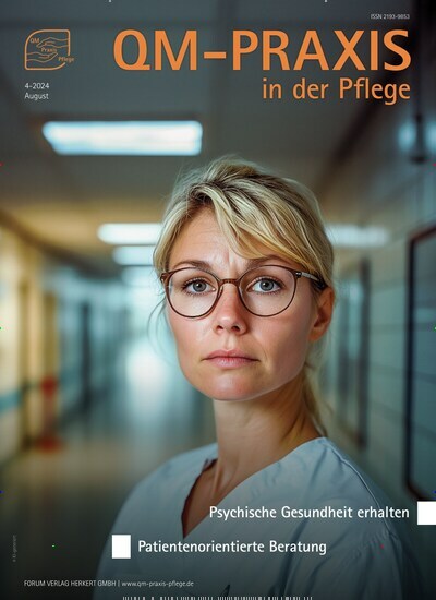 Titelbild der Ausgabe 4/2024 von QM-Praxis in der Pflege. Diese Zeitschrift und viele weitere Pflegezeitschriften und medizinische Fachzeitschriften als Abo oder epaper bei United Kiosk online kaufen.