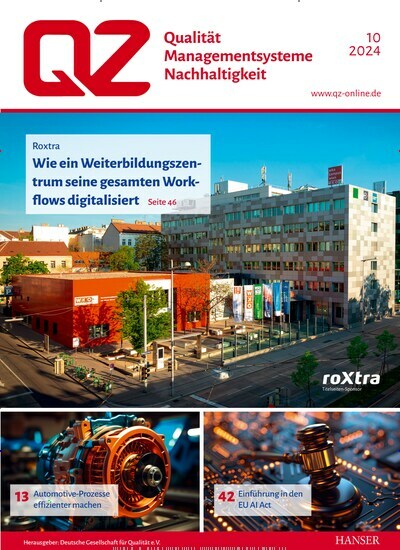 Titelbild der Ausgabe 10/2024 von QZ Qualität und Zuverlässigkeit. Diese Zeitschrift und viele weitere Industriemagazine und Handwerkmagazine als Abo oder epaper bei United Kiosk online kaufen.