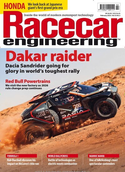 Titelbild der Ausgabe 2/2025 von Racecar engineering. Diese Zeitschrift und viele weitere Automagazine und Motorradzeitschriften als Abo oder epaper bei United Kiosk online kaufen.