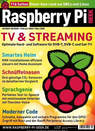 Titelbild der Ausgabe 3/2025 von Raspberry Pi Geek. Diese Zeitschrift und viele weitere Computerzeitschriften, Tabletmagazine und Smartphonemagazine als Abo oder epaper bei United Kiosk online kaufen.