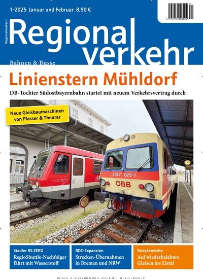 Titelbild der Ausgabe 1/2025 von Regionalverkehr. Diese Zeitschrift und viele weitere Logistikmagazine und Medienmagazine als Abo oder epaper bei United Kiosk online kaufen.