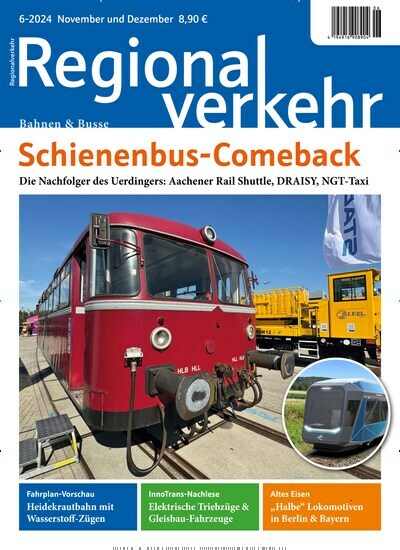 Titelbild der Ausgabe 6/2024 von Regionalverkehr. Diese Zeitschrift und viele weitere Logistikmagazine und Medienmagazine als Abo oder epaper bei United Kiosk online kaufen.