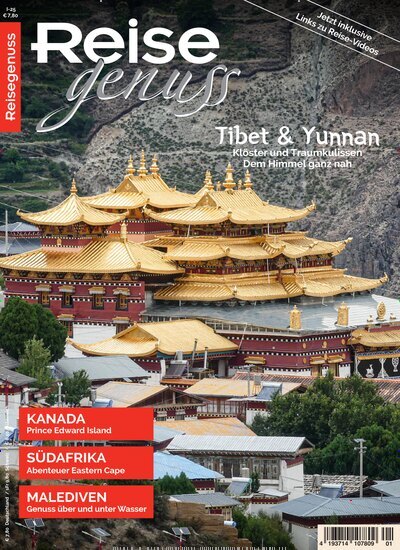 Titelbild der Ausgabe 1/2025 von Reisegenuss. Diese Zeitschrift und viele weitere Reisemagazine, Freizeitmagazine und Wissensmagazine als Abo oder epaper bei United Kiosk online kaufen.