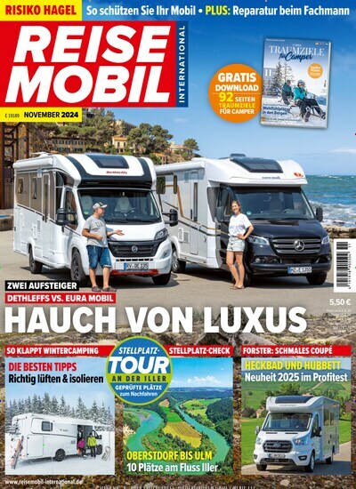 Titelbild der Ausgabe 11/2024 von Reisemobil International. Diese Zeitschrift und viele weitere Automagazine und Motorradzeitschriften als Abo oder epaper bei United Kiosk online kaufen.