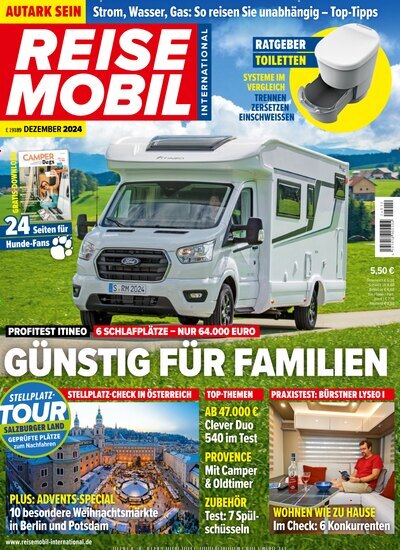 Titelbild der Ausgabe 12/2024 von Reisemobil International. Diese Zeitschrift und viele weitere Automagazine und Motorradzeitschriften als Abo oder epaper bei United Kiosk online kaufen.