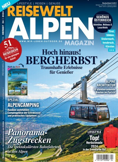 Titelbild der Ausgabe 4/2024 von Reisewelt Alpen Magazin. Diese Zeitschrift und viele weitere Reisemagazine, Freizeitmagazine und Wissensmagazine als Abo oder epaper bei United Kiosk online kaufen.