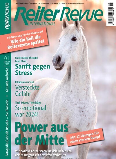 Titelbild der Ausgabe 1/2025 von Reiter Revue International. Diese Zeitschrift und viele weitere Sportmagazine als Abo oder epaper bei United Kiosk online kaufen.