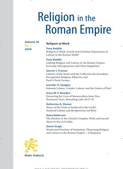 Titelbild der Ausgabe 1/2024 von Religion in the Roman Empire (RRE). Diese Zeitschrift und viele weitere Kunstmagazine und Kulturmagazine als Abo oder epaper bei United Kiosk online kaufen.