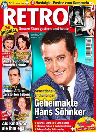 Titelbild der Ausgabe 1/2025 von Retro. Diese Zeitschrift und viele weitere Frauenzeitschriften als Abo oder epaper bei United Kiosk online kaufen.