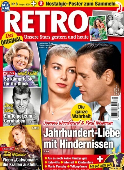 Titelbild der Ausgabe 8/2024 von Retro. Diese Zeitschrift und viele weitere Frauenzeitschriften als Abo oder epaper bei United Kiosk online kaufen.