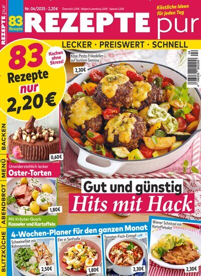 Titelbild der Ausgabe 4/2025 von Rezepte pur. Diese Zeitschrift und viele weitere Kochzeitschriften und Backzeitschriften als Abo oder epaper bei United Kiosk online kaufen.