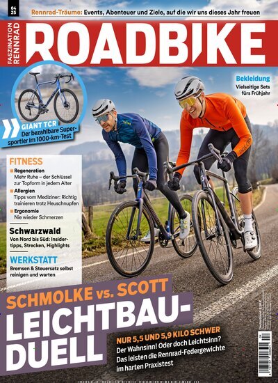 Titelbild der Ausgabe 4/2025 von RoadBike. Diese Zeitschrift und viele weitere Sportmagazine als Abo oder epaper bei United Kiosk online kaufen.