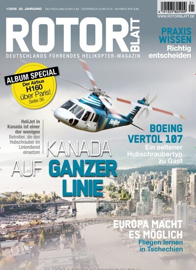 Titelbild der Ausgabe 1/2025 von ROTORBLATT. Diese Zeitschrift und viele weitere Reisemagazine, Freizeitmagazine und Wissensmagazine als Abo oder epaper bei United Kiosk online kaufen.