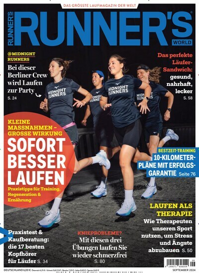 Titelbild der Ausgabe 9/2024 von Runners World. Diese Zeitschrift und viele weitere Sportmagazine als Abo oder epaper bei United Kiosk online kaufen.