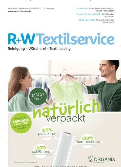 Titelbild der Ausgabe 9/2024 von R+W Textilservice. Diese Zeitschrift und viele weitere Gastronomiezeitschriften, Fashionmagazine, Beautymagazine als Abo oder epaper bei United Kiosk online kaufen.