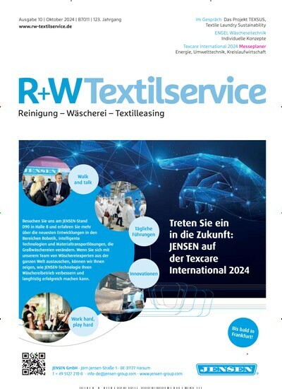 Titelbild der Ausgabe 10/2024 von R+W Textilservice. Diese Zeitschrift und viele weitere Gastronomiezeitschriften, Fashionmagazine, Beautymagazine als Abo oder epaper bei United Kiosk online kaufen.