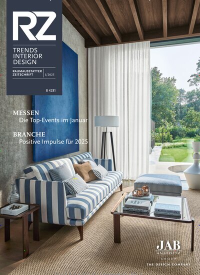 Titelbild der Ausgabe 1/2025 von RZ - Trends Interior Design. Diese Zeitschrift und viele weitere Architekturzeitschriften und Bauzeitschriften als Abo oder epaper bei United Kiosk online kaufen.