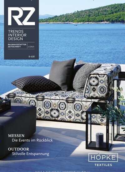 Titelbild der Ausgabe 2/2025 von RZ - Trends Interior Design. Diese Zeitschrift und viele weitere Architekturzeitschriften und Bauzeitschriften als Abo oder epaper bei United Kiosk online kaufen.