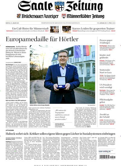 Titelbild der Ausgabe 15/2025 von Saale Zeitung. Diese Zeitschrift und viele weitere Zeitungsabos als Abo oder epaper bei United Kiosk online kaufen.