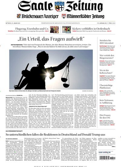 Titelbild der Ausgabe 17/2025 von Saale Zeitung. Diese Zeitschrift und viele weitere Zeitungsabos als Abo oder epaper bei United Kiosk online kaufen.