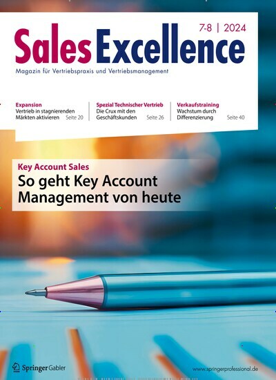 Titelbild der Ausgabe 8/2024 von Sales Excellence. Diese Zeitschrift und viele weitere Businessmagazine als Abo oder epaper bei United Kiosk online kaufen.