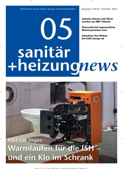 Titelbild der Ausgabe 5/2025 von sanitär + heizung news. Diese Zeitschrift und viele weitere Architekturzeitschriften und Bauzeitschriften als Abo oder epaper bei United Kiosk online kaufen.