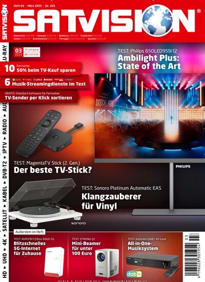 Titelbild der Ausgabe 3/2025 von Satvision. Diese Zeitschrift und viele weitere Audiomagazine, Filmmagazine und Fotozeitschriften als Abo oder epaper bei United Kiosk online kaufen.