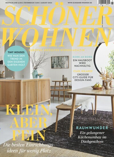 Titelbild der Ausgabe 8/2024 von SCHÖNER WOHNEN. Diese Zeitschrift und viele weitere Gartenzeitschriften und Wohnzeitschriften als Abo oder epaper bei United Kiosk online kaufen.