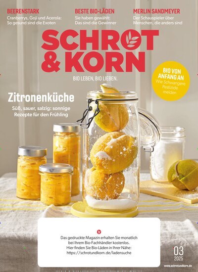 Titelbild der Ausgabe 3/2025 von Schrot & Korn. Diese Zeitschrift und viele weitere Elternzeitschriften und Tierzeitschriften als Abo oder epaper bei United Kiosk online kaufen.