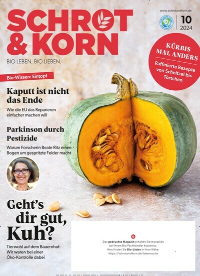 Titelbild der Ausgabe 10/2024 von Schrot & Korn. Diese Zeitschrift und viele weitere Elternzeitschriften und Tierzeitschriften als Abo oder epaper bei United Kiosk online kaufen.