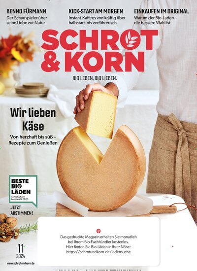 Titelbild der Ausgabe 11/2024 von Schrot & Korn. Diese Zeitschrift und viele weitere Elternzeitschriften und Tierzeitschriften als Abo oder epaper bei United Kiosk online kaufen.