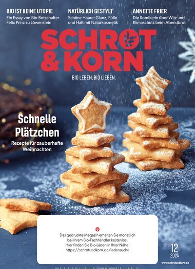 Titelbild der Ausgabe 12/2024 von Schrot & Korn. Diese Zeitschrift und viele weitere Elternzeitschriften und Tierzeitschriften als Abo oder epaper bei United Kiosk online kaufen.