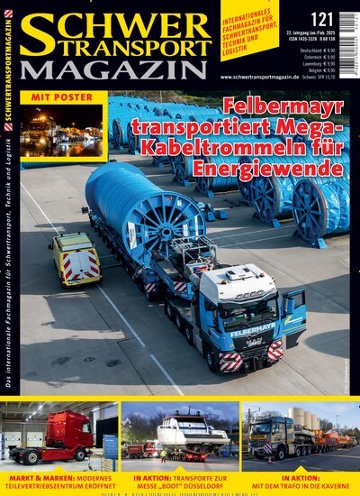 Titelbild der Ausgabe 121/2025 von Schwertransportmagazin. Diese Zeitschrift und viele weitere Automagazine und Motorradzeitschriften als Abo oder epaper bei United Kiosk online kaufen.