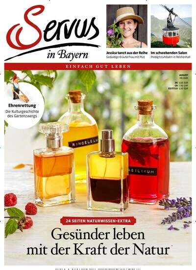 Titelbild der Ausgabe 8/2024 von Servus in Bayern. Diese Zeitschrift und viele weitere Gartenzeitschriften und Wohnzeitschriften als Abo oder epaper bei United Kiosk online kaufen.