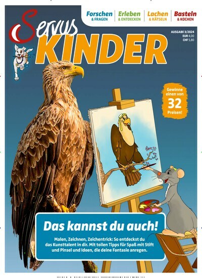 Titelbild der Ausgabe 3/2024 von Servus Kinder Österreich. Diese Zeitschrift und viele weitere Jugendzeitschriften und Kinderzeitschriften als Abo oder epaper bei United Kiosk online kaufen.