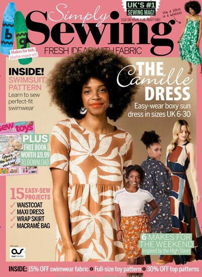 Titelbild der Ausgabe 7/2024 von Simply Sewing. Diese Zeitschrift und viele weitere Modemagazine und DIY-Magazine als Abo oder epaper bei United Kiosk online kaufen.
