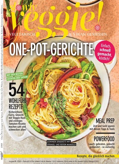 Titelbild der Ausgabe 2/2025 von slowly veggie. Diese Zeitschrift und viele weitere Kochzeitschriften und Backzeitschriften als Abo oder epaper bei United Kiosk online kaufen.