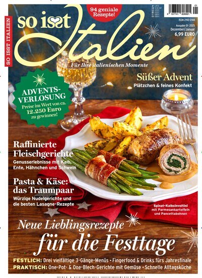 Titelbild der Ausgabe 1/2025 von So isst Italien. Diese Zeitschrift und viele weitere Kochzeitschriften und Backzeitschriften als Abo oder epaper bei United Kiosk online kaufen.